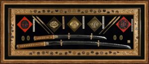 64 shadowbox japanese swords
